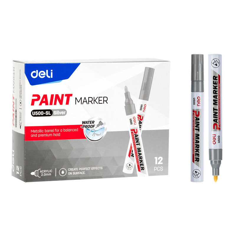 Marker Vopsea Argintiu 2 mm Deli