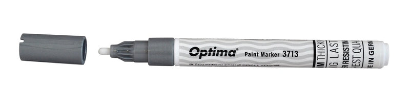 Marker cu Vopsea Paint 3713 Vârf Rotund 2,0 mm Optima Argintiu