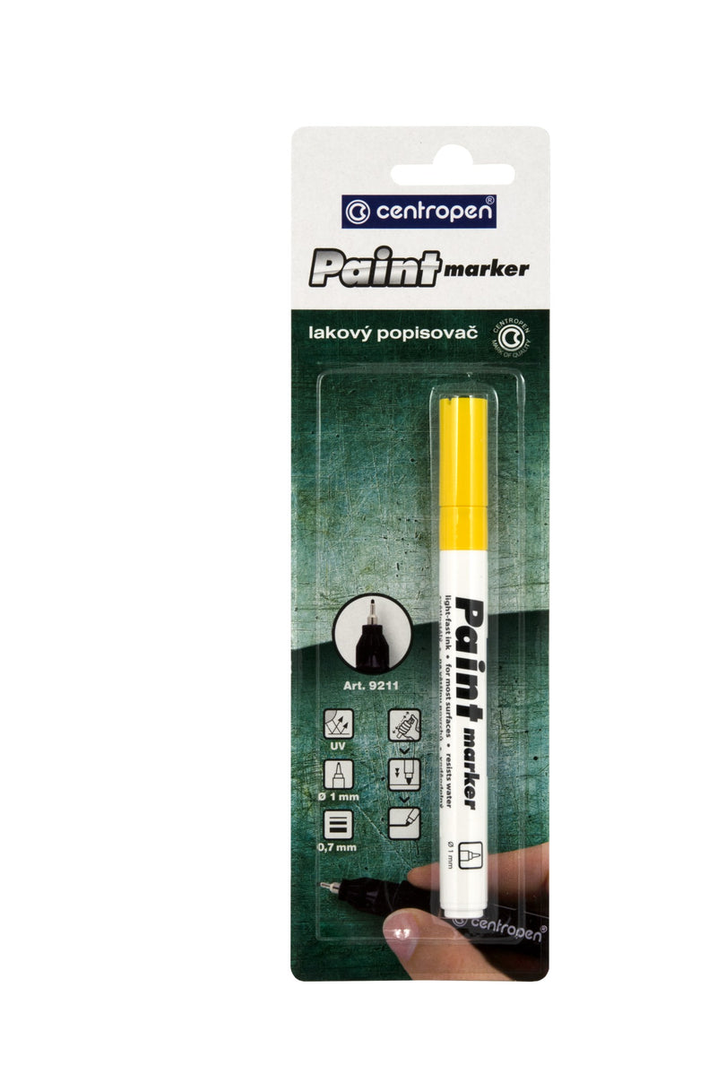 Marker cu Vopsea 9211 0,7 mm Galbenă Centropen