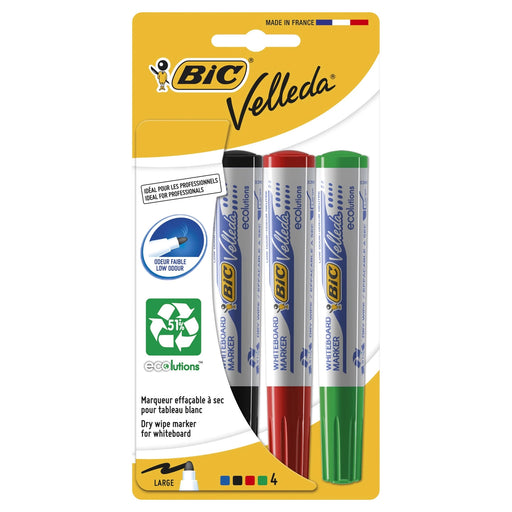 Marker Whiteboard Velleda 1701 Vârf Rotund 4 Buc BIC