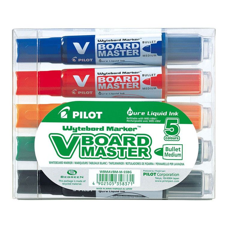 Marker Whiteboard V-Board 6 mm Set 5 Buc Pilot