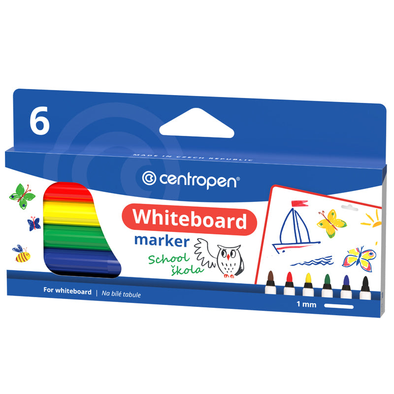 Marker Whiteboard 2507 Vârf Subțire 1-2 mm Set 6 Buc Centropen