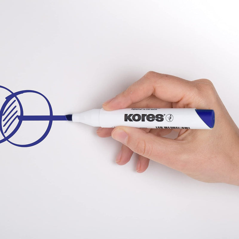 Marker Whiteboard Vârf Teșit Albastru Kores