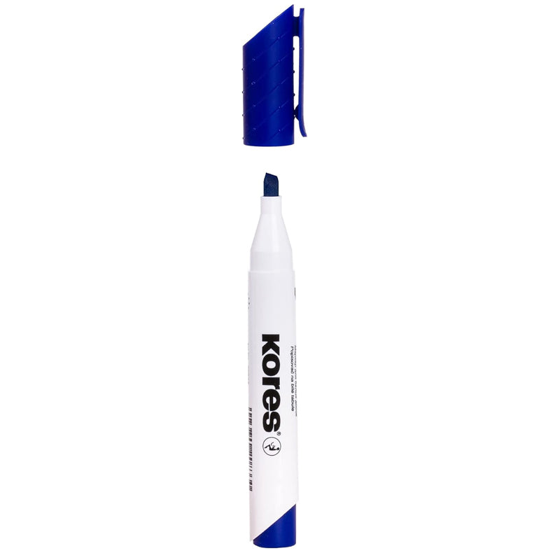Marker Whiteboard Vârf Teșit Albastru Kores