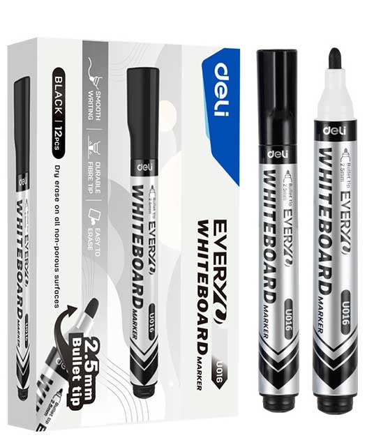 Marker Whiteboard Vârf Rotund 2,5 mm Negru Deli
