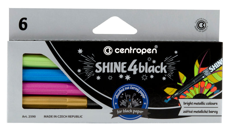 Markere Permanente Creative Slim Set 6 Culori Metalice Centropen