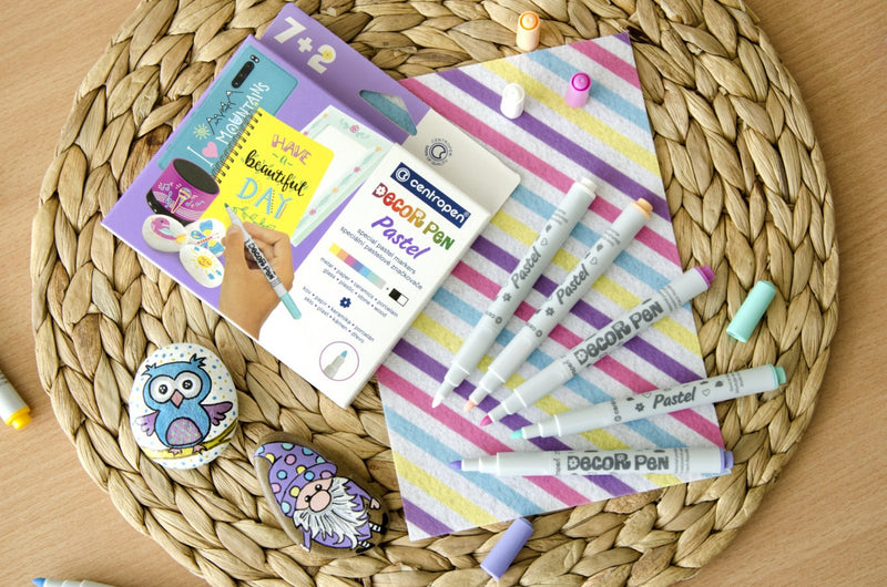 Markere Permanente Decor Slim 7+2 Culori Pastel 2738 Centropen