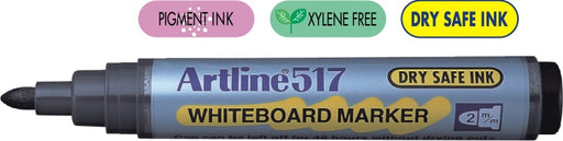 Marker pentru Tablă 517 Dry Safe 48h Vârf Rotund 2 mm Artline Negru