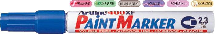 Marker cu Vopsea 400XF Vârf Rotund 2,3 mm Artline Albastru