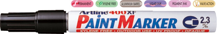 Marker cu Vopsea 400XF Vârf Rotund 2,3 mm Artline Negru
