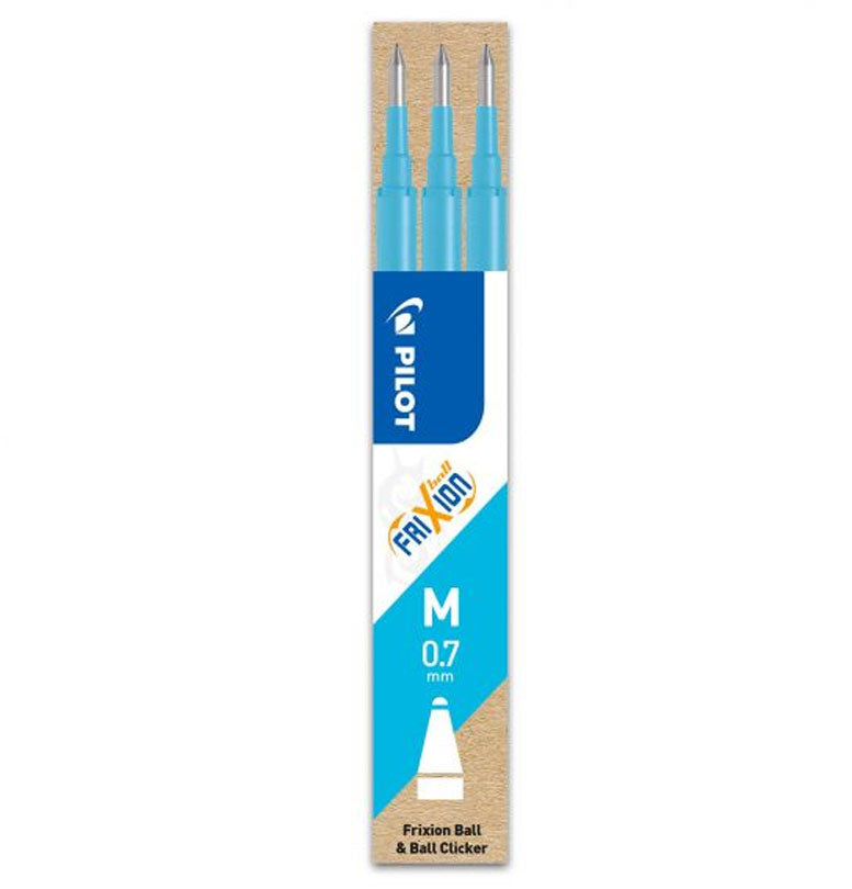 Mine Roller FriXion 0,7 mm 3 buc Albastre Deschise Pilot
