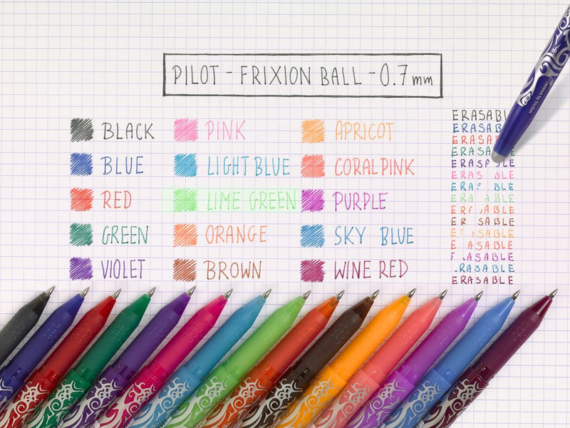Mine Roller FriXion 0,7 mm 3 buc Albastre Deschise Pilot