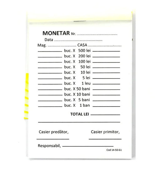 Monetar Autocopiativ A6 2 Exemplare 100 file Nebo