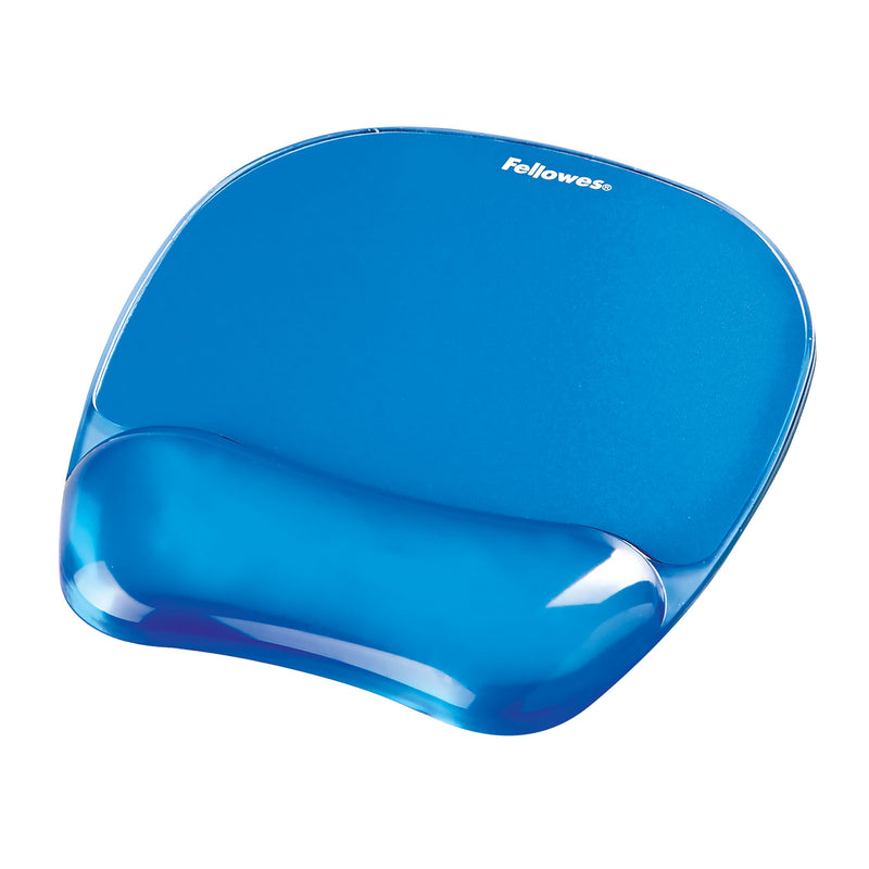 Mouse Pad cu Suport pentru Încheietură Gel Crystal Albastru Fellowes