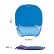 Mouse Pad cu Suport pentru Încheietură Gel Crystal Albastru Fellowes