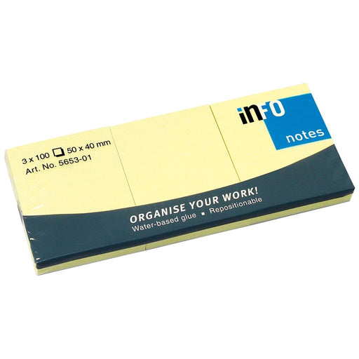 Notes Adeziv 40 x 50 mm Galben Pal 3 x 100 file Global Notes