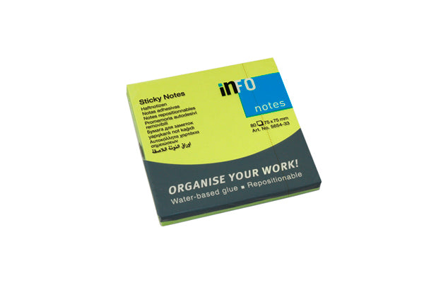 Notes Adeziv 75x75 mm Verde Neon 80 file Global Notes