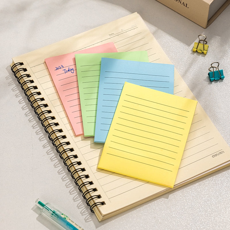 Notes Adeziv Liniat 4 Culori Pastel 76x126mm 4x25 File - Deli