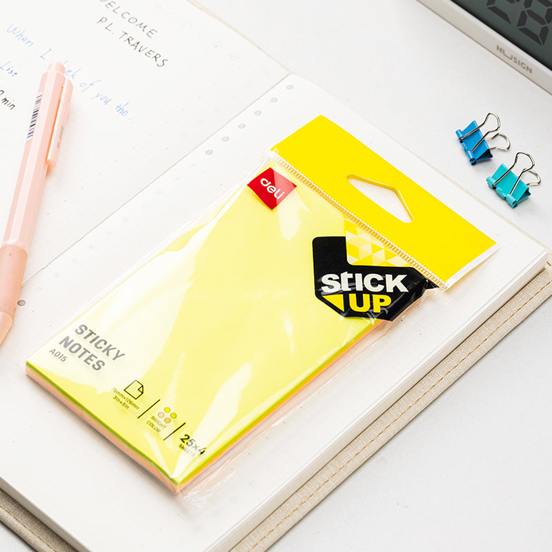 Notes Adeziv 4 Culori Pastel 76x126mm 70g 100 File Polybag - Deli