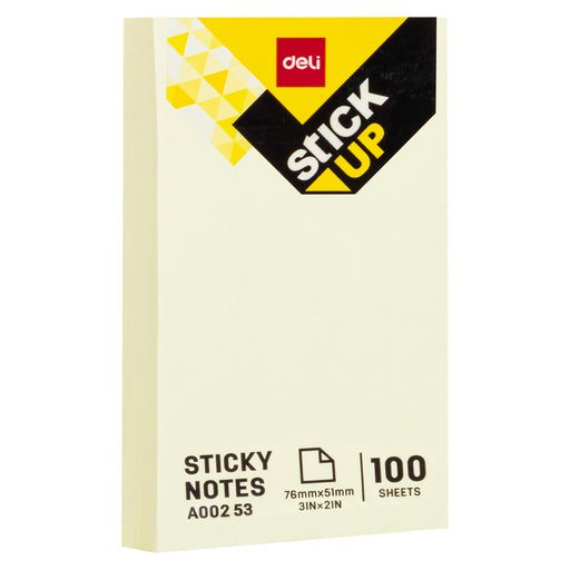 Notes adeziv Deli, galben, 76 x 51 mm, 100 file