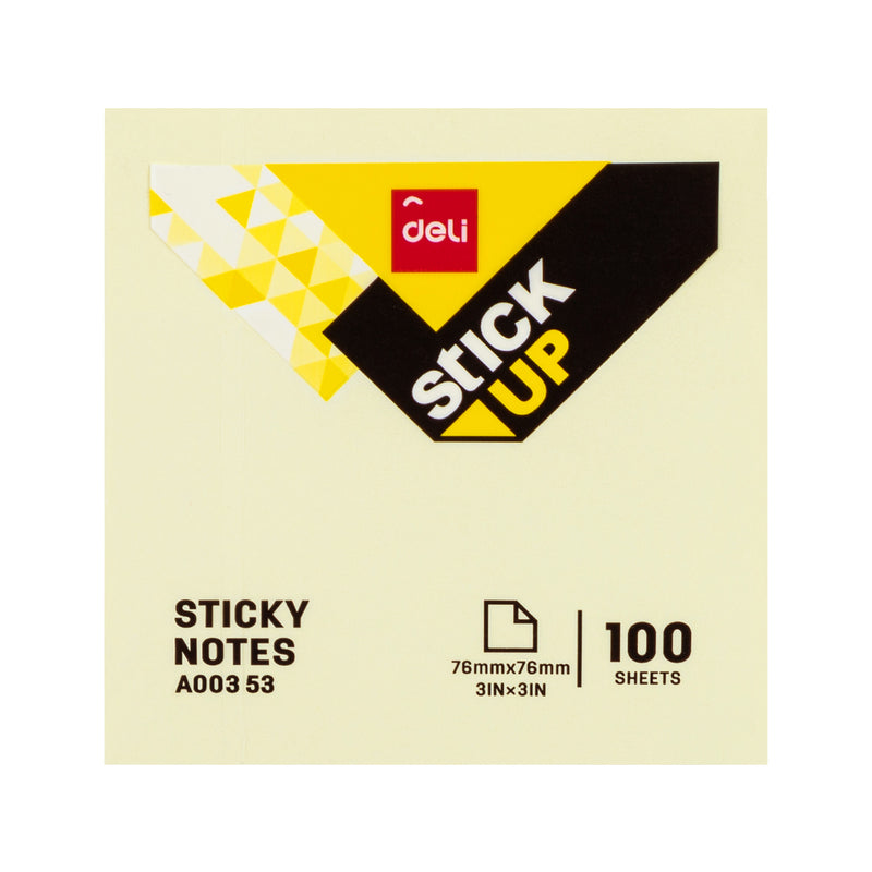 Notes adeziv Deli, galben, 76 x 76 mm, 100 file