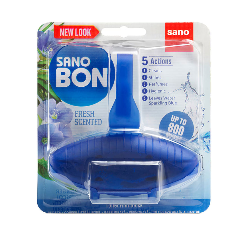 Odorizant toaleta cu suport Sano Bon 5 in 1 55 g Blue