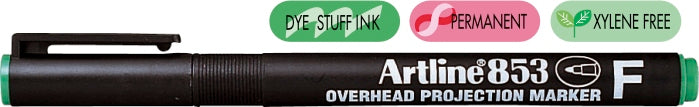 Marker OHP Permanent 853 Vârf Fin 0,5 mm Artline Verde