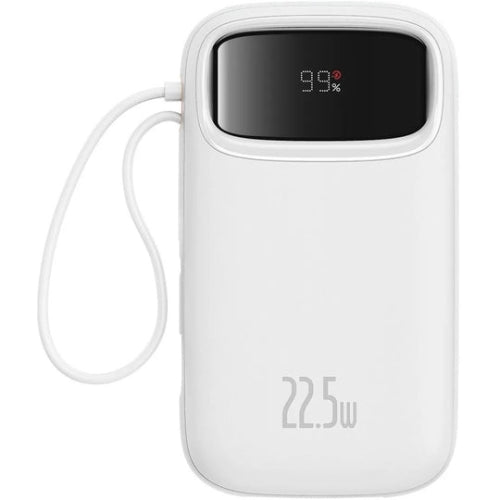 Baterie Externă Qpow2 20000mAh 22.5W Cablu USB-C Alb Baseus