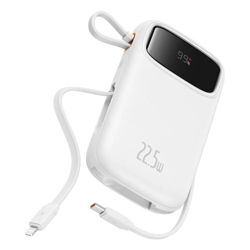 Baterie Externă Qpow2 20000mAh 22.5W Cablu USB-C Alb - Baseus
