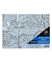 Set Pânză Predesenată pe Șasiu 20 x 30 cm Flori 2 Pigna