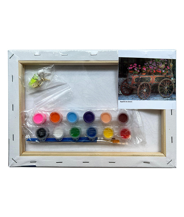 Set Pânză Predesenată pe Șasiu 20 x 30 cm Flori 2 Pigna