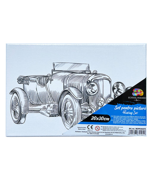 Set Pânză Predesenată pe Șasiu 20 x 30 cm Mașină Pigna