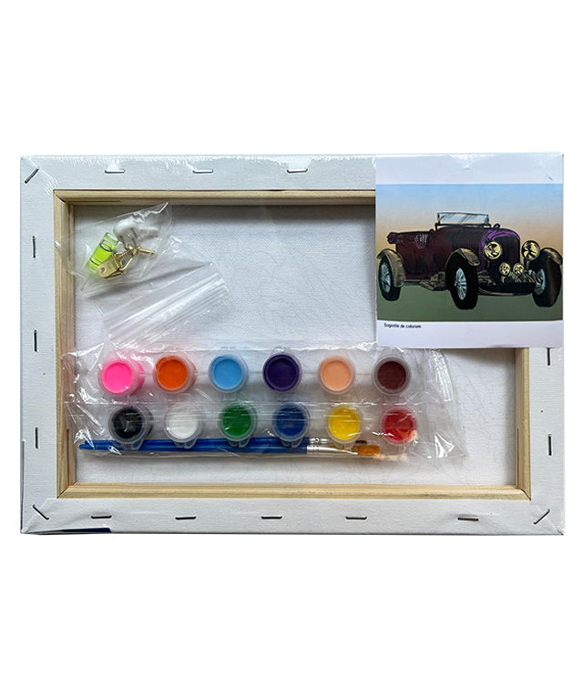 Set Pânză Predesenată pe Șasiu 20 x 30 cm Mașină Pigna