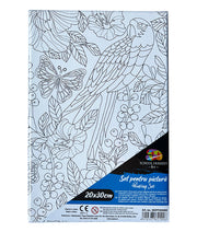 Set Pânză Predesenată pe Șasiu 20 x 30 cm Papagal Pigna