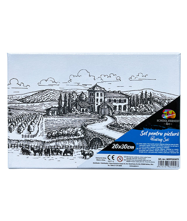 Set Pânză Predesenată pe Șasiu 20 x 30 cm Peisaj Pigna