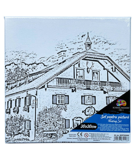Set Pânză Predesenată pe Șasiu 30 x 30 cm Conac Pigna