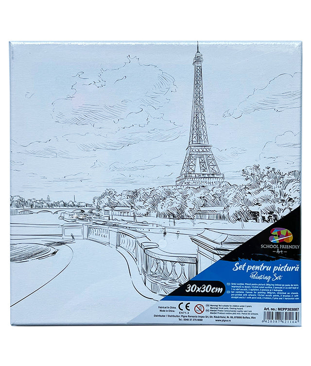 Set Pânză Predesenată pe Șasiu 30 x 30 cm Paris Pigna