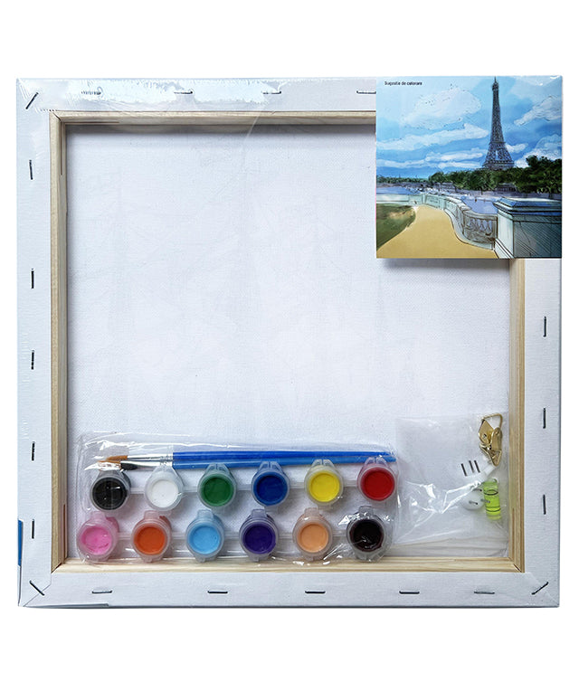 Set Pânză Predesenată pe Șasiu 30 x 30 cm Paris Pigna