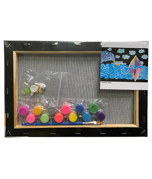 Set Pânză Neagră Predesenată pe Șasiu 20 x 30 cm Mare Pigna