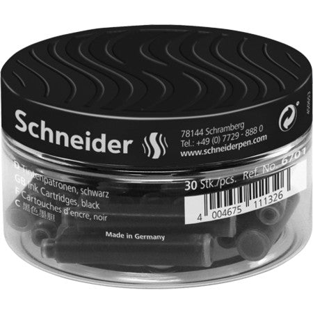 Patroane Cerneală 30 buc/borcan cu Capac Plastic Schneider Negru
