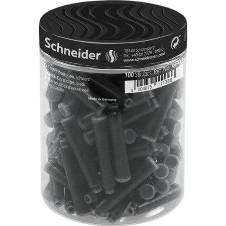 Patroane Cerneală 100 buc/borcan cu Capac Plastic Schneider Negru