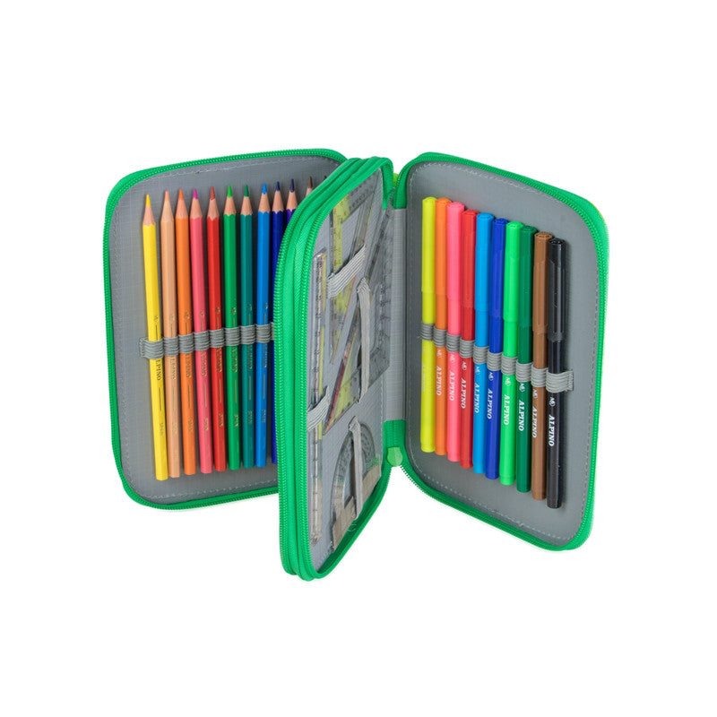Penar Dublu cu 2 Fermoare Echipat Colors 15 x 21 x 4 cm Alpino