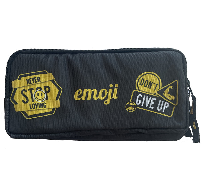 Penar Etui 3 Fermoare Emoji Negru Pigna
