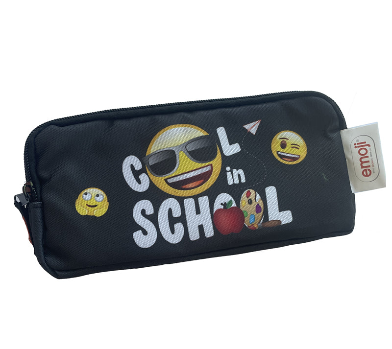 Penar Etui 3 Fermoare Emoji School Negru Pigna
