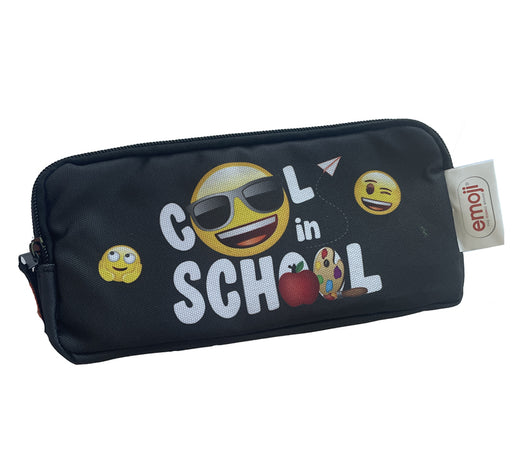 Penar Etui 3 Fermoare Emoji School Negru Pigna