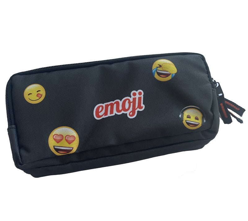 Penar Etui 3 Fermoare Emoji School Negru Pigna