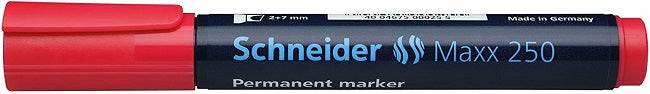 Marker Permanent Maxx 250 Vârf Teșit 2-7 mm Roșu Schneider