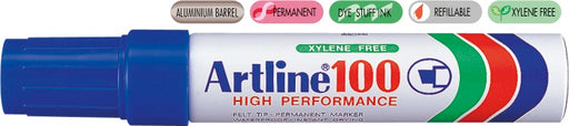 Marker Permanent 100 Vârf Teșit 7,5-12 mm Artline Albastru