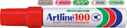 Marker Permanent 100 Vârf Teșit 7,5-12 mm Artline Roșu