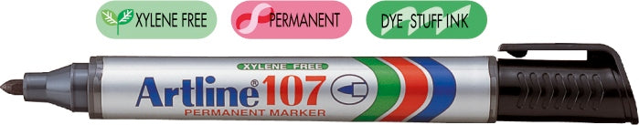 Marker Permanent 107 Vârf Rotund 1,5 mm Artline Negru